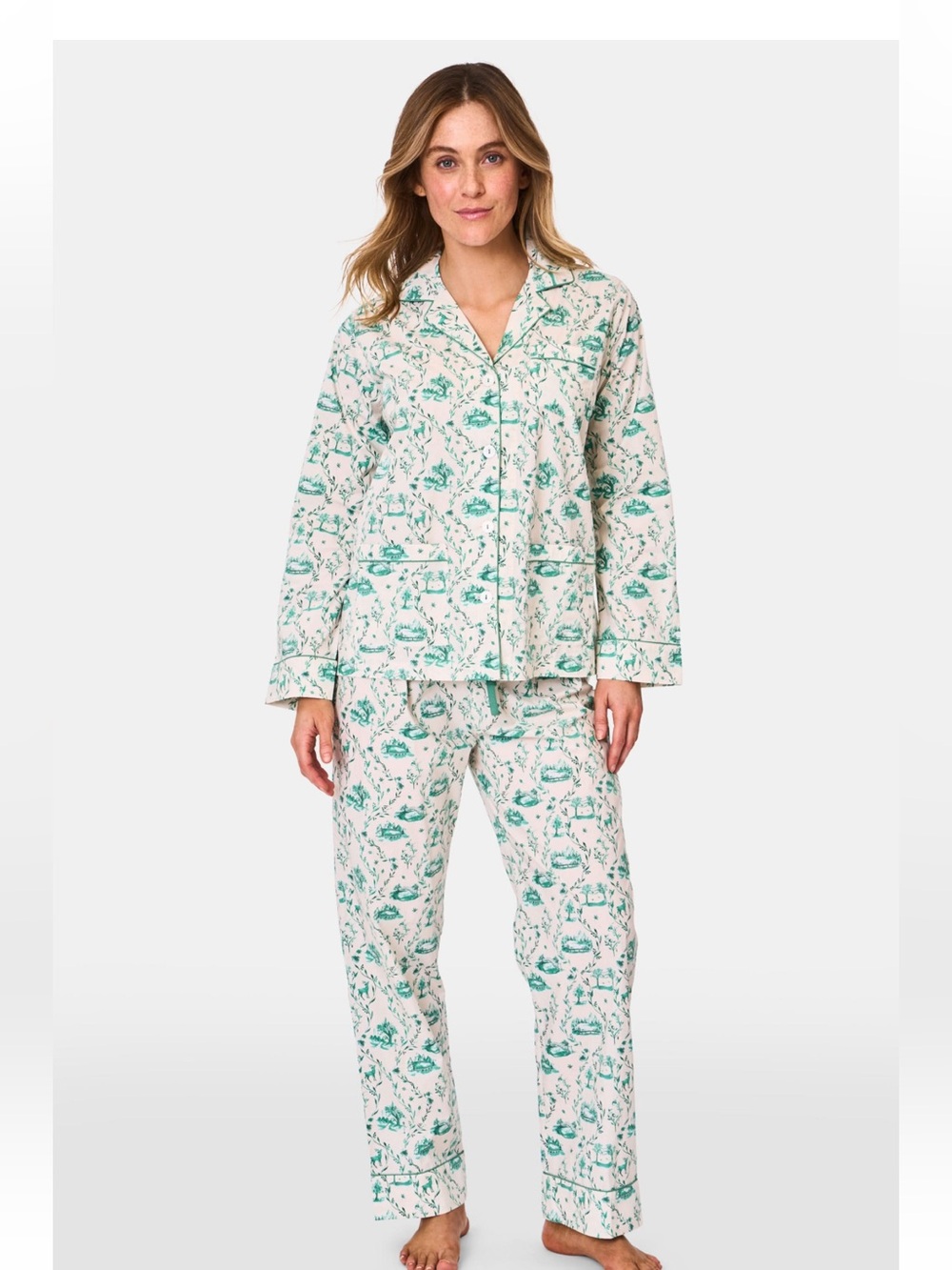 Roller Rabbit Woodland Toile Loungewear Pajama Set